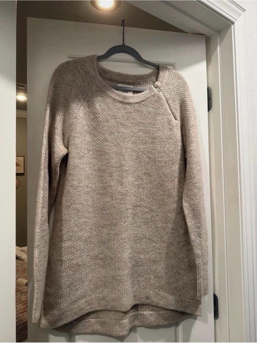 Abercrombie & Fitch Neutral Heathered Crewneck Sweater
